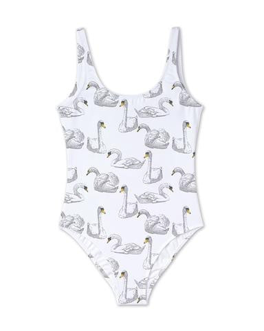 White Swan Bathing Suit for Girl